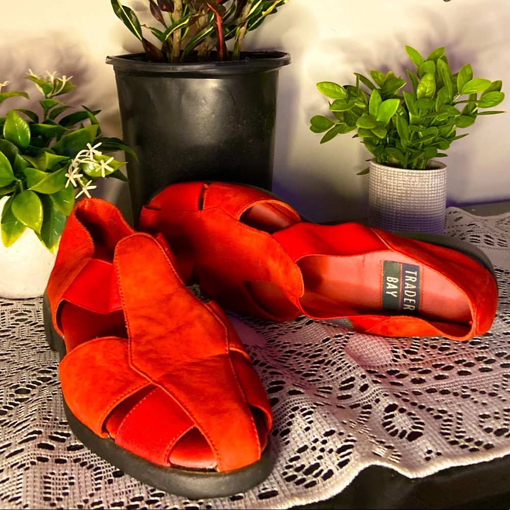 Trader Bay | Red Slip On Sandal Shoes